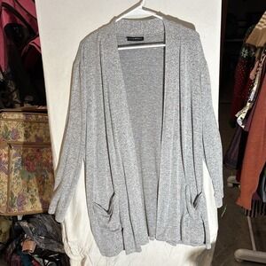 Lane Bryant Gray Marled pockets long sleeve open front cardigan jacket 2XL